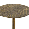 Zavra 21.5" Side End Drink Table | Aluminum Cast Craftmanship I Antique Brass with Crocodile Pattern By The Urban Port