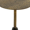 Zavra 21.5" Side End Drink Table | Aluminum Cast Craftmanship I Antique Brass with Crocodile Pattern By The Urban Port