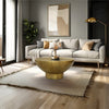 Orion Coffee Table | 32 Inch Round Martini Glass Shape |Hammered Antique Brass Finish By The Urban Port