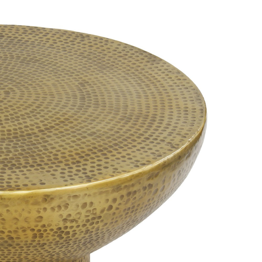 Orion Coffee Table | 32 Inch Round Martini Glass Shape |Hammered Antique Brass Finish By The Urban Port UPT-327667
