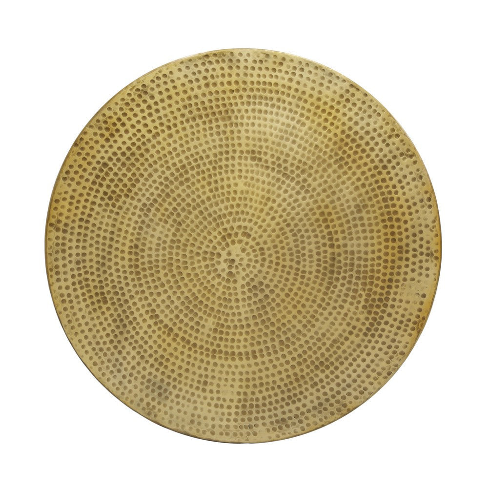Orion Coffee Table | 32 Inch Round Martini Glass Shape |Hammered Antique Brass Finish By The Urban Port UPT-327667