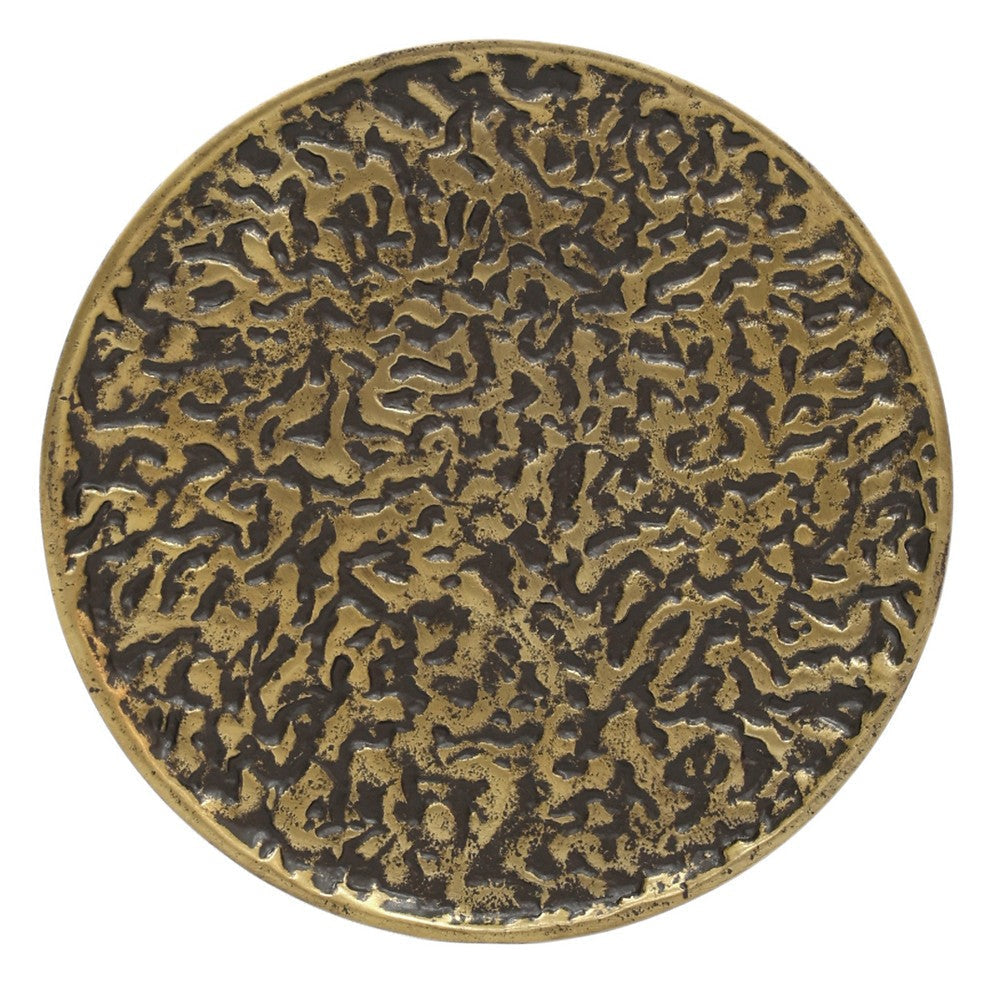 Arvyn 24’’ Side End Drink Table | Aluminum Cast Craftmanship I Antique Brass | Embossed Textured Finish By The Urban Port UPT-327668