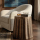 Liora 19" Round Side End Table | Handcrafted Bronze-Finish Aluminum | Textured Drape Design By The Urban Port