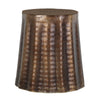 Liora 19" Round Side End Table | Handcrafted Bronze-Finish Aluminum | Textured Drape Design By The Urban Port