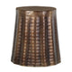 Liora 19" Round Side End Table | Handcrafted Bronze-Finish Aluminum | Textured Drape Design By The Urban Port