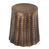 Liora 19" Round Side End Table | Handcrafted Bronze-Finish Aluminum | Textured Drape Design By The Urban Port