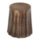 Liora 19" Round Side End Table | Handcrafted Bronze-Finish Aluminum | Textured Drape Design By The Urban Port