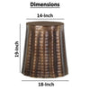 Liora 19" Round Side End Table | Handcrafted Bronze-Finish Aluminum | Textured Drape Design By The Urban Port