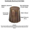 Liora 19" Round Side End Table | Handcrafted Bronze-Finish Aluminum | Textured Drape Design By The Urban Port