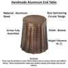 Liora 19’’ Side End Table | Handcrafted Bronze-Finish Aluminum | Hammered Round Design By The Urban Port UPT-327669
