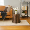 Liora 19" Round Side End Table | Handcrafted Bronze-Finish Aluminum | Textured Drape Design By The Urban Port