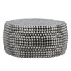Eve 32’’ Coffee Table | Silver Metallic Beads Studded Pattern | Nickel Coated Iron Frame By The Urban Port