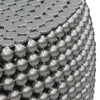 Eve 32’’ Coffee Table | Silver Metallic Beads Studded Pattern | Nickel Coated Iron Frame By The Urban Port