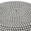 Eve 32’’ Coffee Table | Silver Metallic Beads Studded Pattern | Nickel Coated Iron Frame By The Urban Port