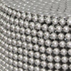 Eve 32’’ Coffee Table | Silver Metallic Beads Studded Pattern | Nickel Coated Iron Frame By The Urban Port