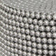 Eve 32’’ Coffee Table | Silver Metallic Beads Studded Pattern | Nickel Coated Iron Frame By The Urban Port