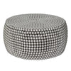 Eve 32’’ Coffee Table | Silver Metallic Beads Studded Pattern | Nickel Coated Iron Frame By The Urban Port