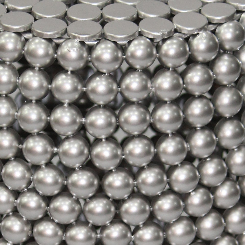 Eve 18’’ Side End Table | Silver Metallic Beads Studded Pattern | Nickel Coated Iron Frame By The Urban Port UPT-327671