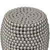 Eve 18’’ Side End Table | Silver Metallic Beads Studded Pattern | Nickel Coated Iron Frame By The Urban Port UPT-327671