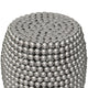 Eve 18’’ Side End Table | Silver Metallic Beads Studded Pattern | Nickel Coated Iron Frame By The Urban Port UPT-327671