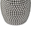 Eve 18’’ Side End Table | Silver Metallic Beads Studded Pattern | Nickel Coated Iron Frame By The Urban Port UPT-327671