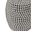 Eve 18’’ Side End Table | Silver Metallic Beads Studded Pattern | Nickel Coated Iron Frame By The Urban Port UPT-327671