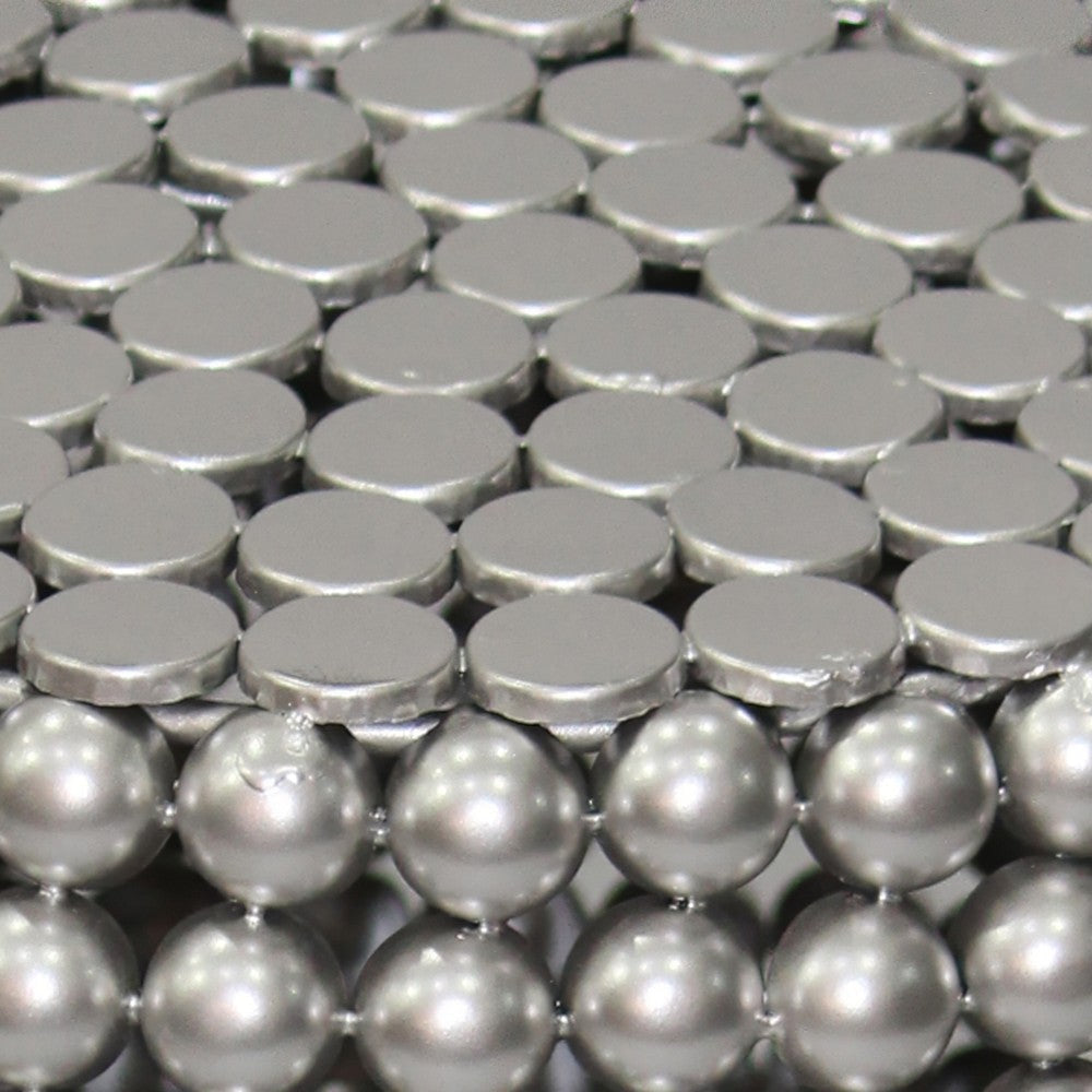 Eve 18’’ Side End Table | Silver Metallic Beads Studded Pattern | Nickel Coated Iron Frame By The Urban Port UPT-327671