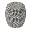 Eve 18’’ Side End Table | Silver Metallic Beads Studded Pattern | Nickel Coated Iron Frame By The Urban Port UPT-327671