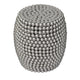 Eve 18’’ Side End Table | Silver Metallic Beads Studded Pattern | Nickel Coated Iron Frame By The Urban Port UPT-327671