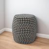 Eve 18’’ Side End Table | Silver Metallic Beads Studded Pattern | Nickel Coated Iron Frame By The Urban Port UPT-327671