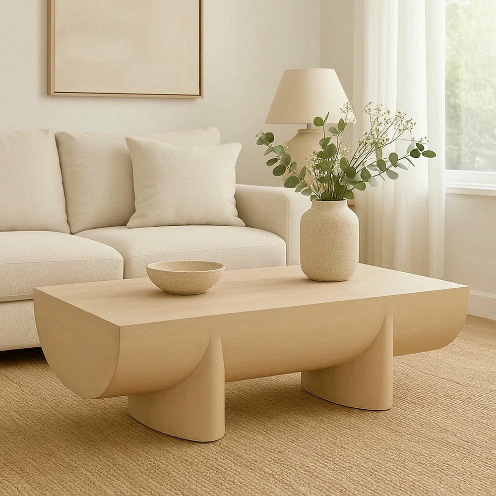 Wilhelm Coffee Table | 48" Log Design | Natural Mango Wood Hand Crafted By The Urban Port