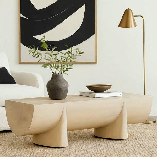 Wilhelm Coffee Table | 48" Log Design | Natural Mango Wood Hand Crafted By The Urban Port