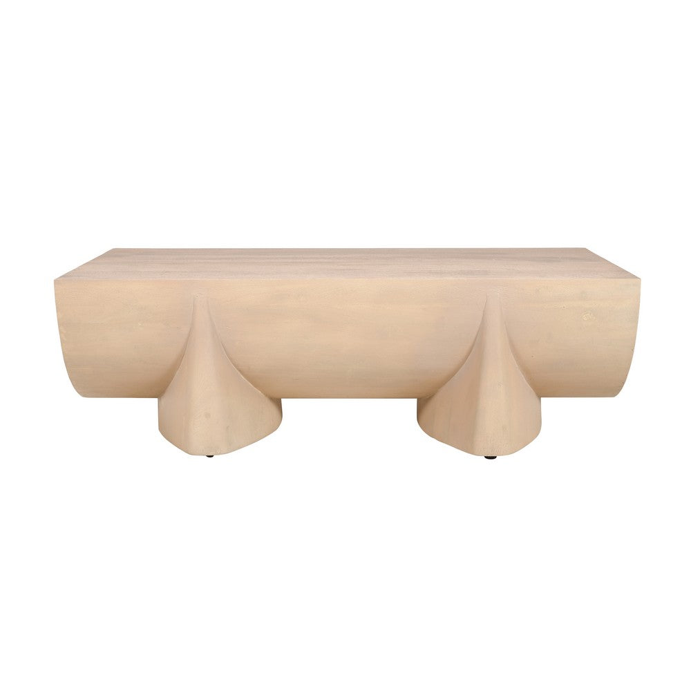 Wilhelm Coffee Table | 48" Log Design | Natural Mango Wood Hand Crafted By The Urban Port