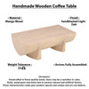 Wilhelm Coffee Table | 48" Log Design | Natural Mango Wood Hand Crafted By The Urban Port