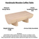 Wilhelm Coffee Table | 48" Log Design | Natural Mango Wood Hand Crafted By The Urban Port