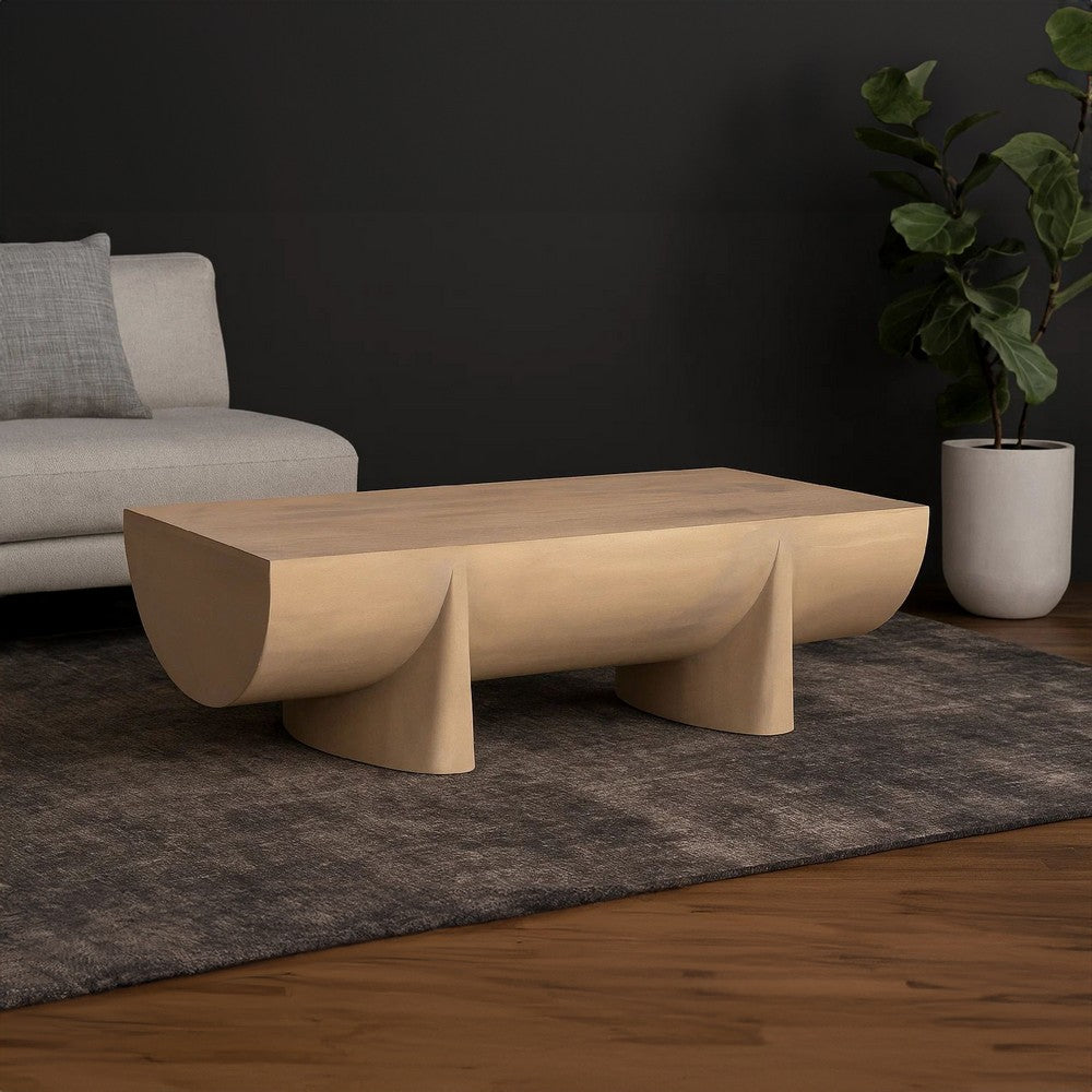 Wilhelm Coffee Table | 48" Log Design | Natural Mango Wood Hand Crafted By The Urban Port