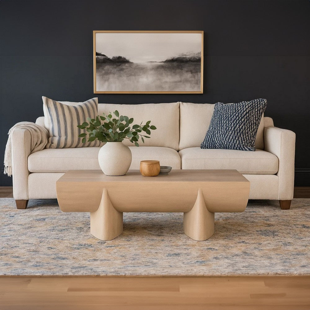 Wilhelm Coffee Table | 48" Log Design | Natural Mango Wood Hand Crafted By The Urban Port