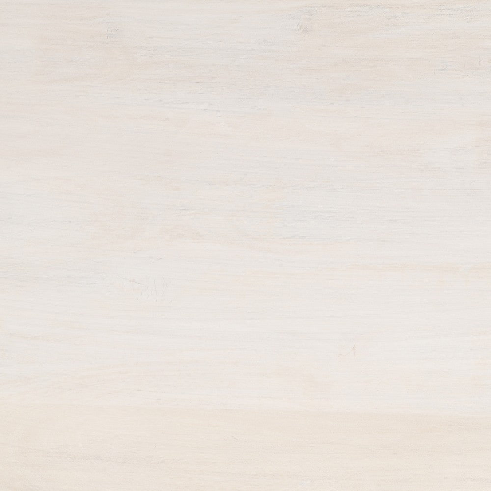 Joanie Coffee Table | 45" Rectangular Biscotti White Handcrafted Mango Wood | Solid Asymmetric Base By The Urban Port