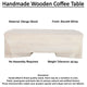 Joanie Coffee Table | 45" Rectangular Biscotti White Handcrafted Mango Wood | Solid Asymmetric Base By The Urban Port