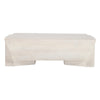 Joanie Coffee Table | 45" Rectangular Biscotti White Handcrafted Mango Wood | Solid Asymmetric Base By The Urban Port