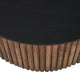 Montoya Coffee Table | 34" Round Black Top | Brown Mango Wood Fluted Plinth Base By The Urban Port