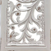 Ozy Carved Wall Art Panel Set of 2, Handcrafted Distressed White Mango Wood, 50 Inch Tall By The Urban Port
