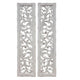 Ozy Carved Wall Art Panel Set of 2 Handcrafted Distressed White Mango Wood 50 Inch Tall By The Urban Port UPT-330432