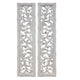 Ozy Carved Wall Art Panel Set of 2, Handcrafted Distressed White Mango Wood, 50 Inch Tall By The Urban Port