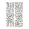 Ozy Carved Wood Wall Art Panel Set of 2 | Handcrafted Ornate Decor | Distressed White | 16x48 By The Urban Port UPT-330433