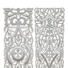 Ozy Carved Wood Wall Art Panel Set of 2 | Handcrafted Ornate Decor | Distressed White | 16x48 By The Urban Port UPT-330433