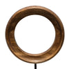 Focus Tabletop Sculpture | Brown Mango Wood Ring Design | Black Iron Stem and Marble Base By The Urban Port UPT-330436