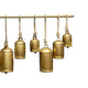 Neyra Iron Cow Bells Wall Decor 48 Inch Wide Decorative, Antique Gold Finish, Jute Hanging Rope By The Urban Port