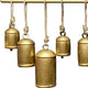 Neyra Iron Cow Bells Wall Decor 48 Inch Wide Decorative, Antique Gold Finish, Jute Hanging Rope By The Urban Port