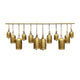Neyra Iron Cow Bells Wall Decor 48 Inch Wide Decorative, Antique Gold Finish, Jute Hanging Rope By The Urban Port